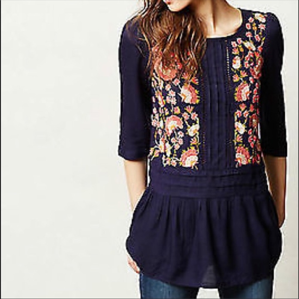 Anthropologie embroidered blouse